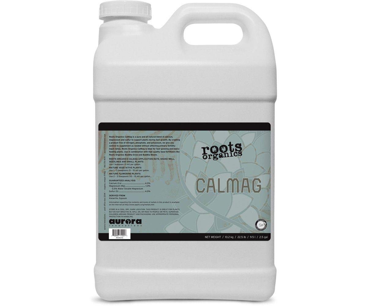 Organic Cal-Mag Supplement by Roots Organics - Calcium & Magnesium Plant Nutrient (2.5 Gallon) for Hydroponics, Soil Gardening & Plant Health Boost