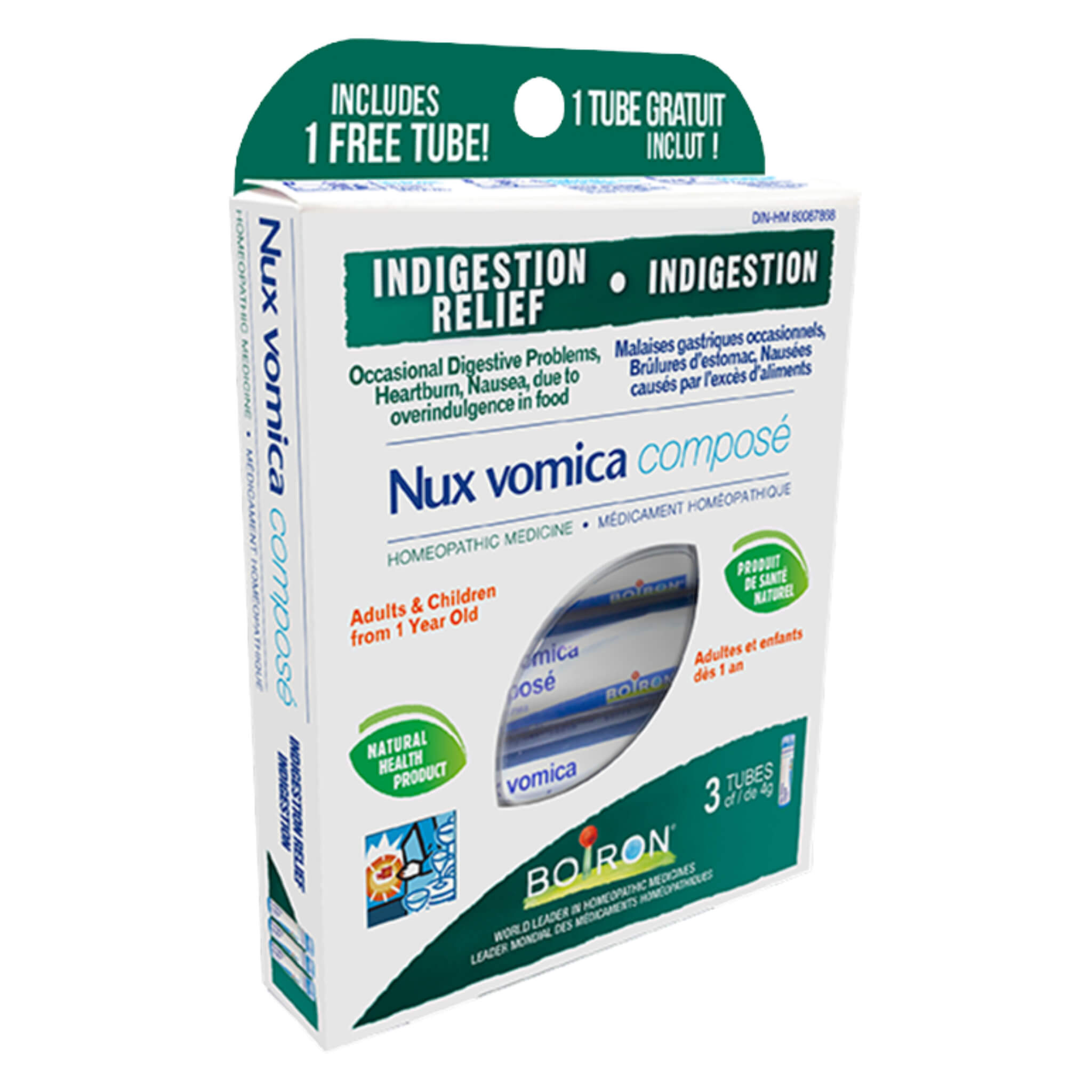 Nux Vomica Composed Homeopathic Medicine - Natural Digestive Relief & Stress Support | For Upset Stomach, Heartburn & Travel Sickness