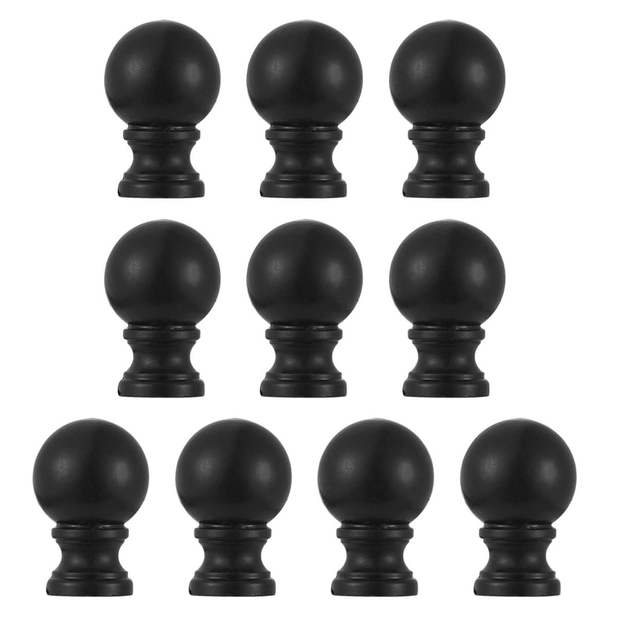 Scicalife 10-Piece Oil Rubbed Black Iron Ball Knob Lamp Finials - Decorative Lamp Shade Finials & Caps for Harp Holders - Perfect for Table Lamps, Floor Lamps & Home Decor