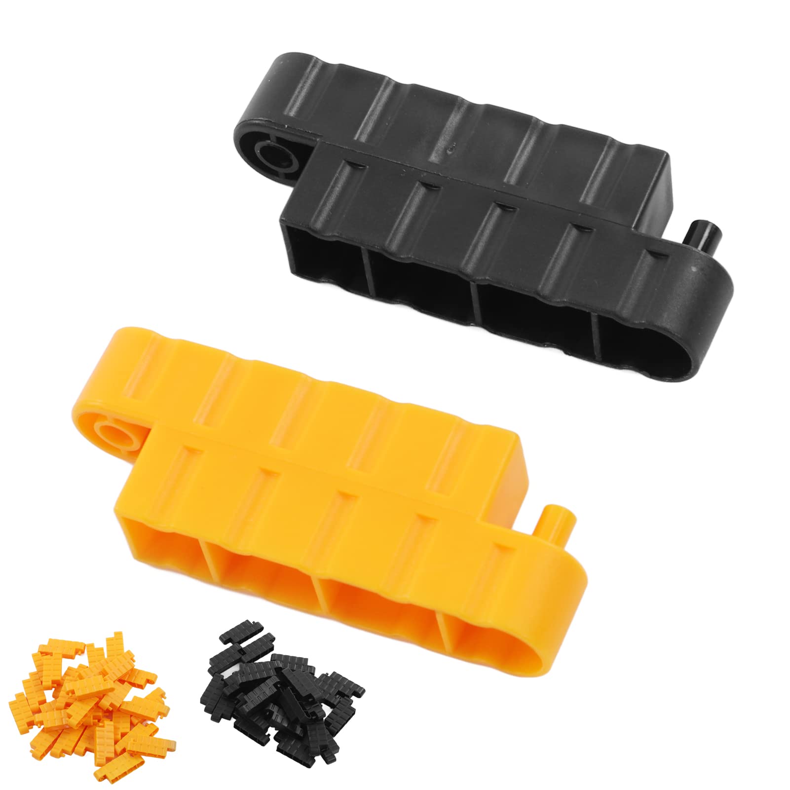 RiToEasysports 60Pcs RC Car Roadblocks - Plastic Remote Control Car Drift Racing Track Barricades Accessory (Yellow & Black) for RC Car Racing, Drifting & Obstacle Courses