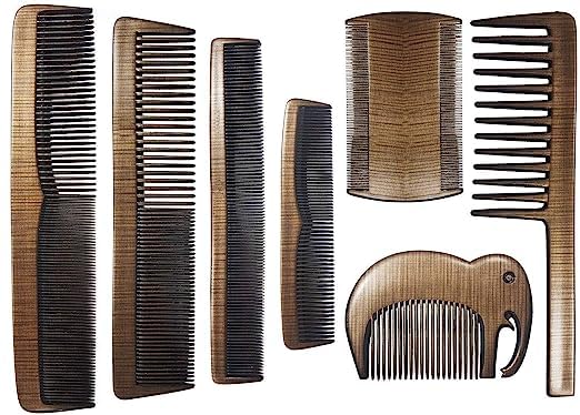 JUPREV Professional Hair Brush and Comb Set for Salon & Home Use - 7 Piece Styling Kit for Smooth, Tangle-Free Hair - Perfect for Daily Grooming, Styling & Hair Care