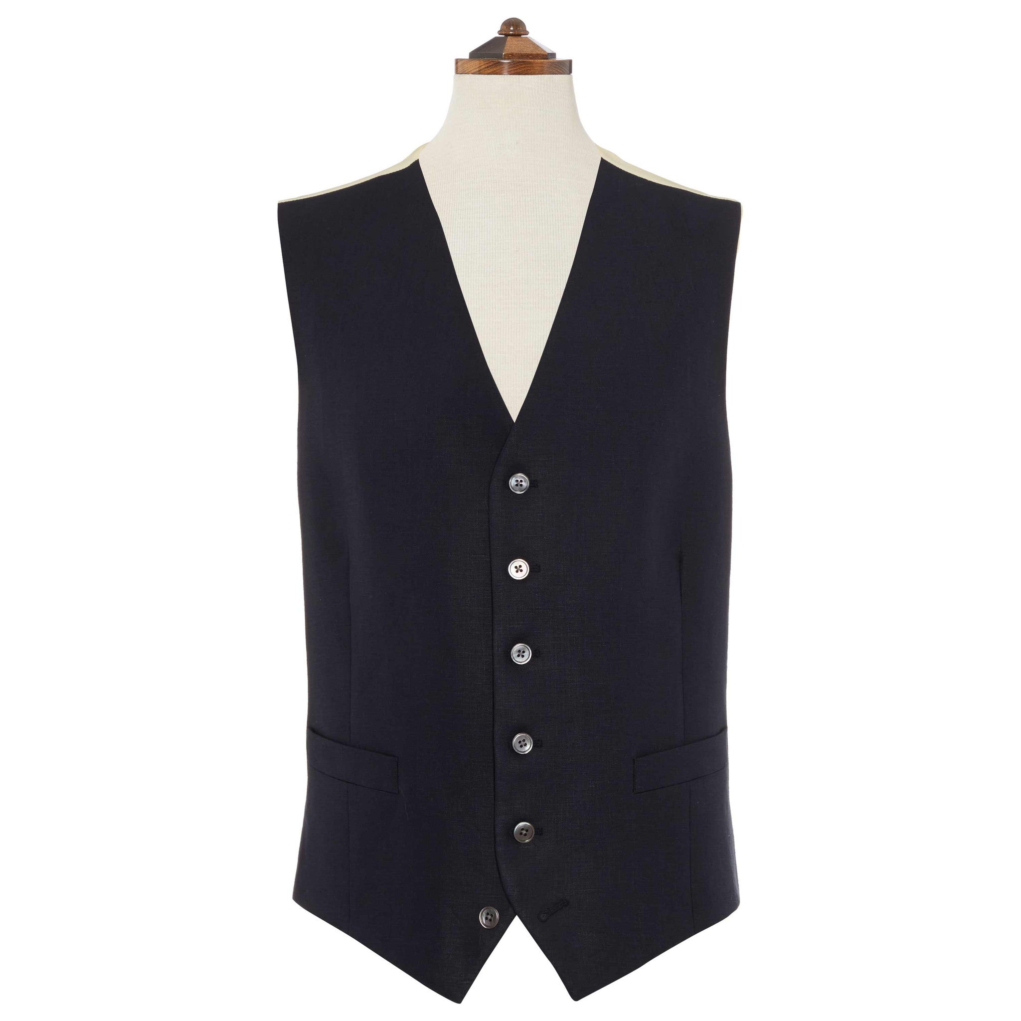 Stylish Hyde Navy Linen Waistcoat for Men - Breathable Summer Formal Vest - Perfect for Weddings, Business Meetings & Smart Casual Outfits