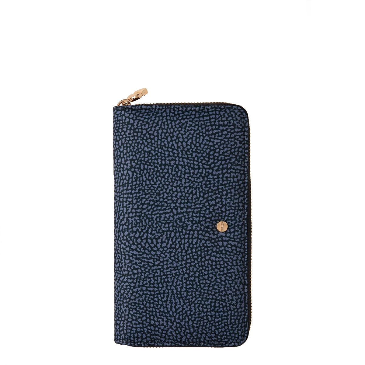 Borbonese Denim Zip Around Large RFID Wallet - Recycled Nylon Travel Wallet for Women - Secure Credit Card Holder for Everyday Use & Travel Accessories