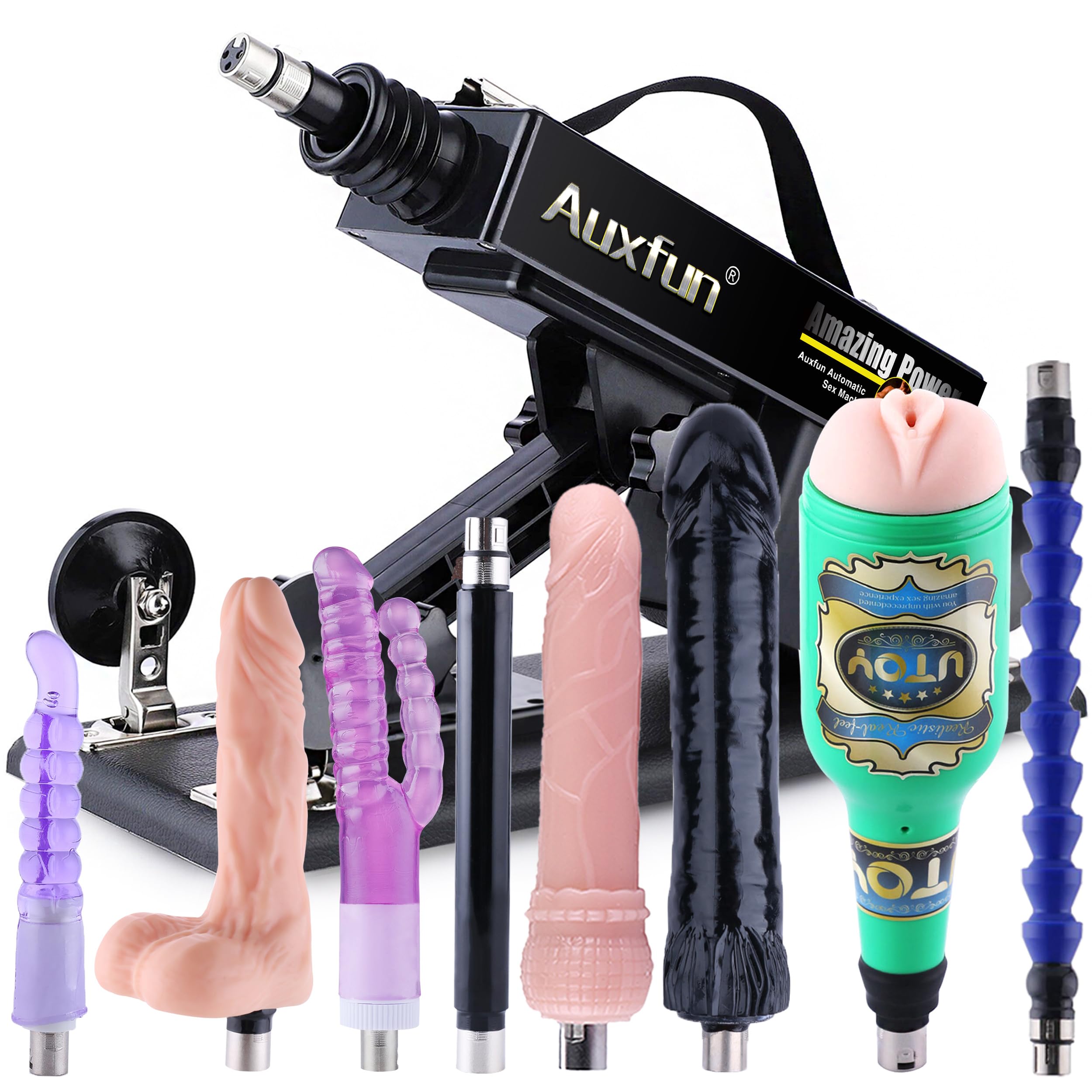 AUXFUN Sex Machine for Men & Women - Powerful Thrusting Fucking Machine with 8 Attachments, 3 XLR Connectors - Adult Toy for Couples & Solo Play (Bedroom Use, BDSM, Home Pleasure)