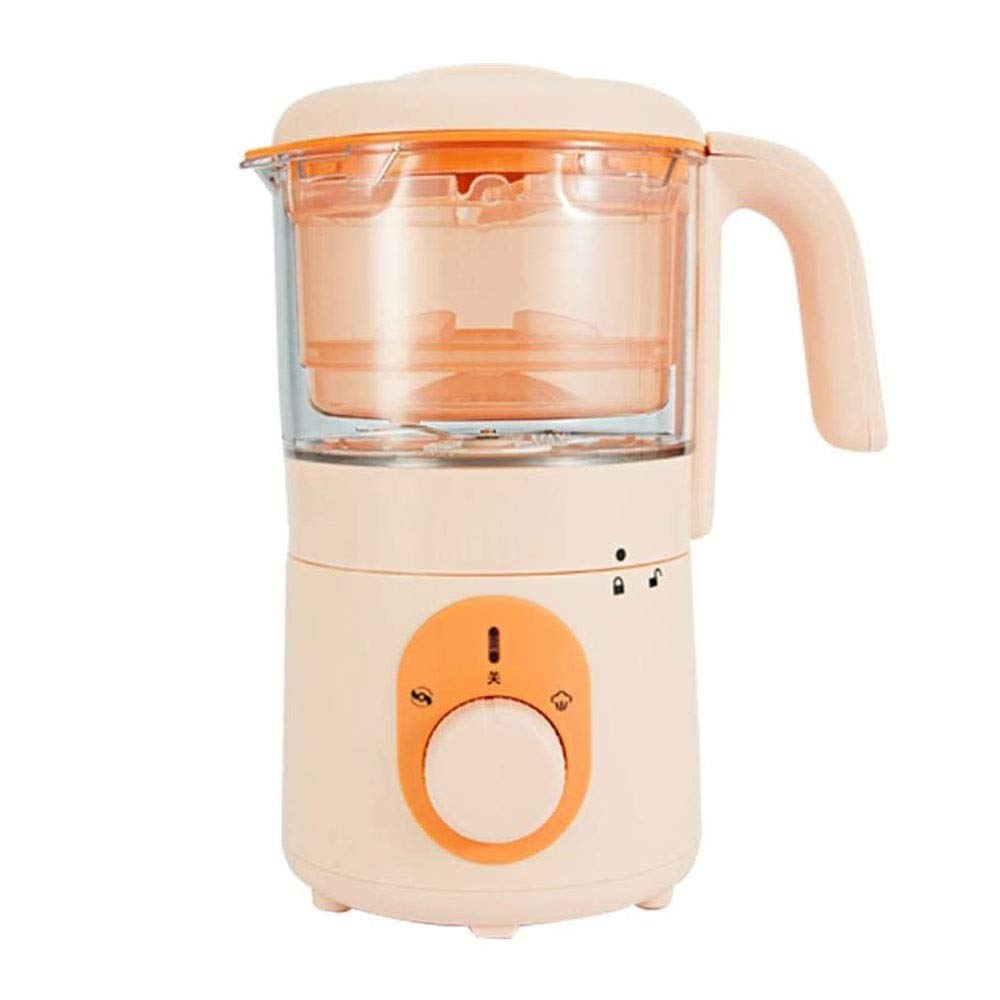 Qin Smart Kids Food Maker with Steam Cooker, Blender, Chopper & Warmer - BPA Free Multi-Function Food Processor for Organic Baby Food Cooking, Pureeing & Reheating - Perfect for Homemade Baby Meals & Toddler Snacks - Orange