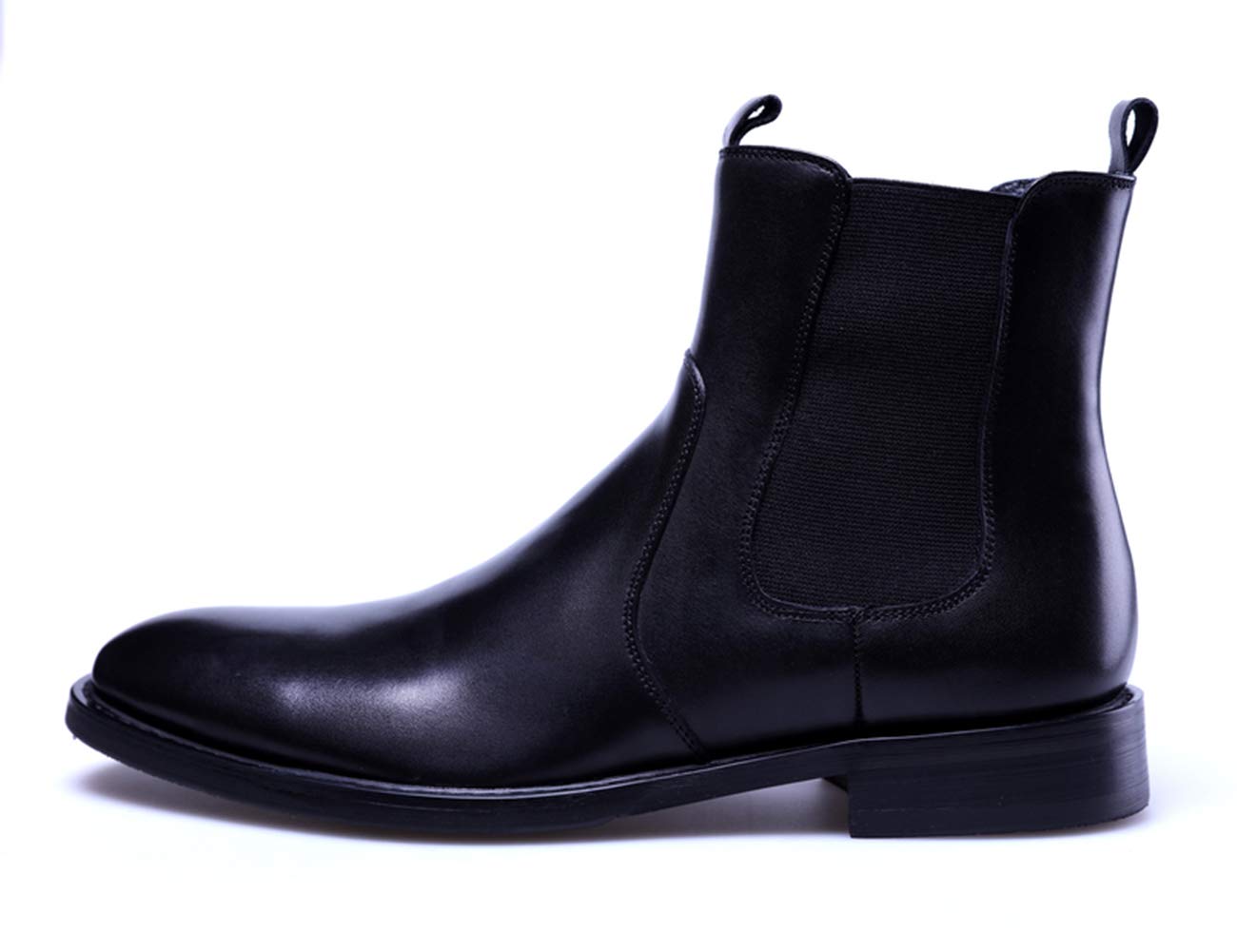 Santimon Men's Chelsea Ankle Boots - Suede Leather Casual Shoes in Black & Tan | Waterproof Slip-On Booties for Walking, Work & Outdoor Activities