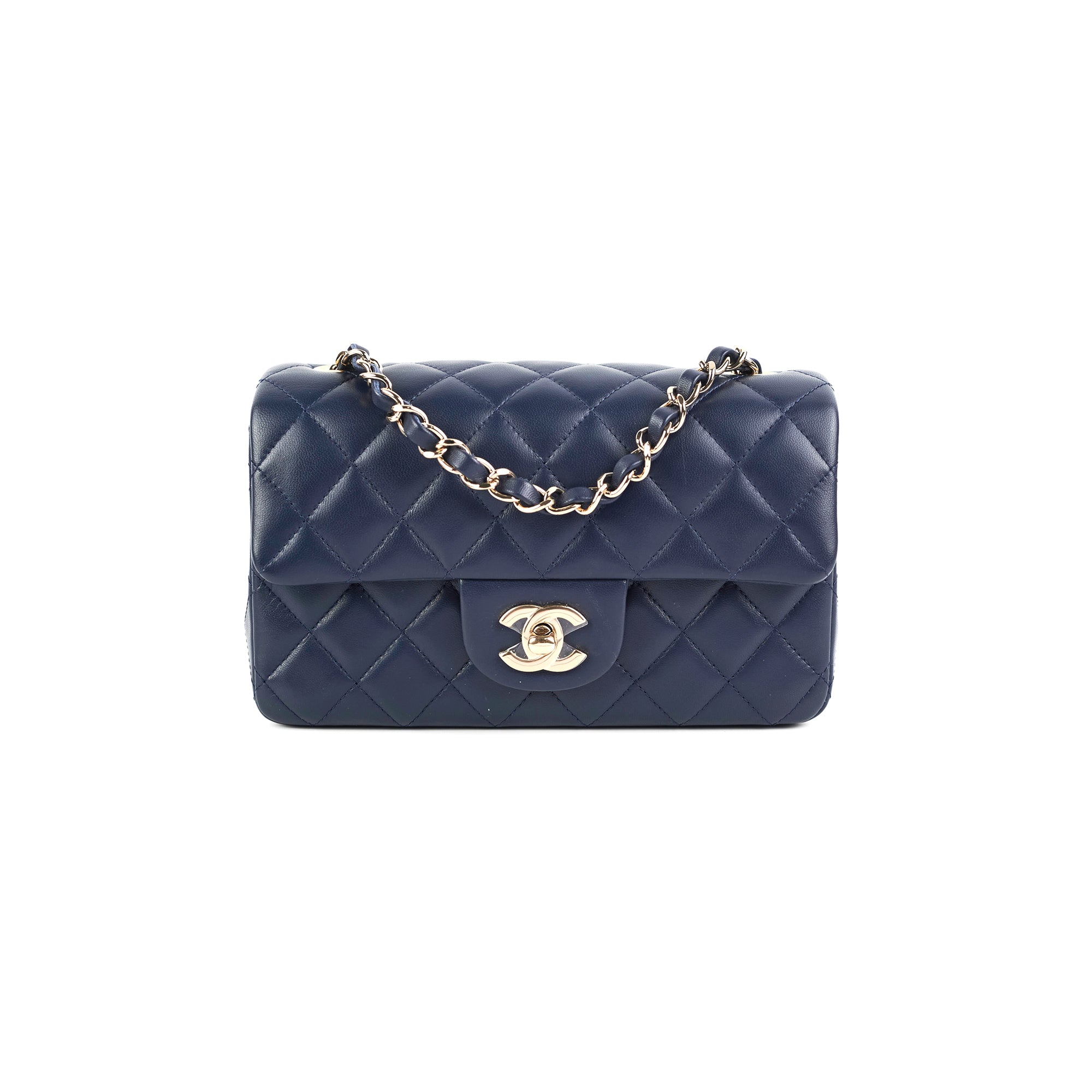 Chanel Mini Rectangular Navy Blue Quilted Caviar Leather Crossbody Bag - Luxury Designer Handbag for Women, Perfect for Evening Events & Date Nights
