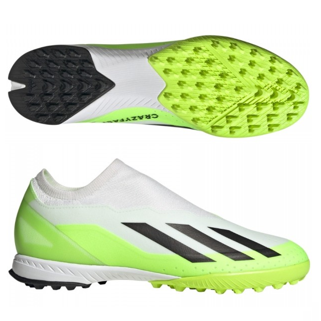 Adidas X Crazyfast.3 Laceless Turf Soccer Cleats - Lightweight Football Shoes for Artificial Grass - Perfect for Indoor & Outdoor Training, Matches and Sports Performance