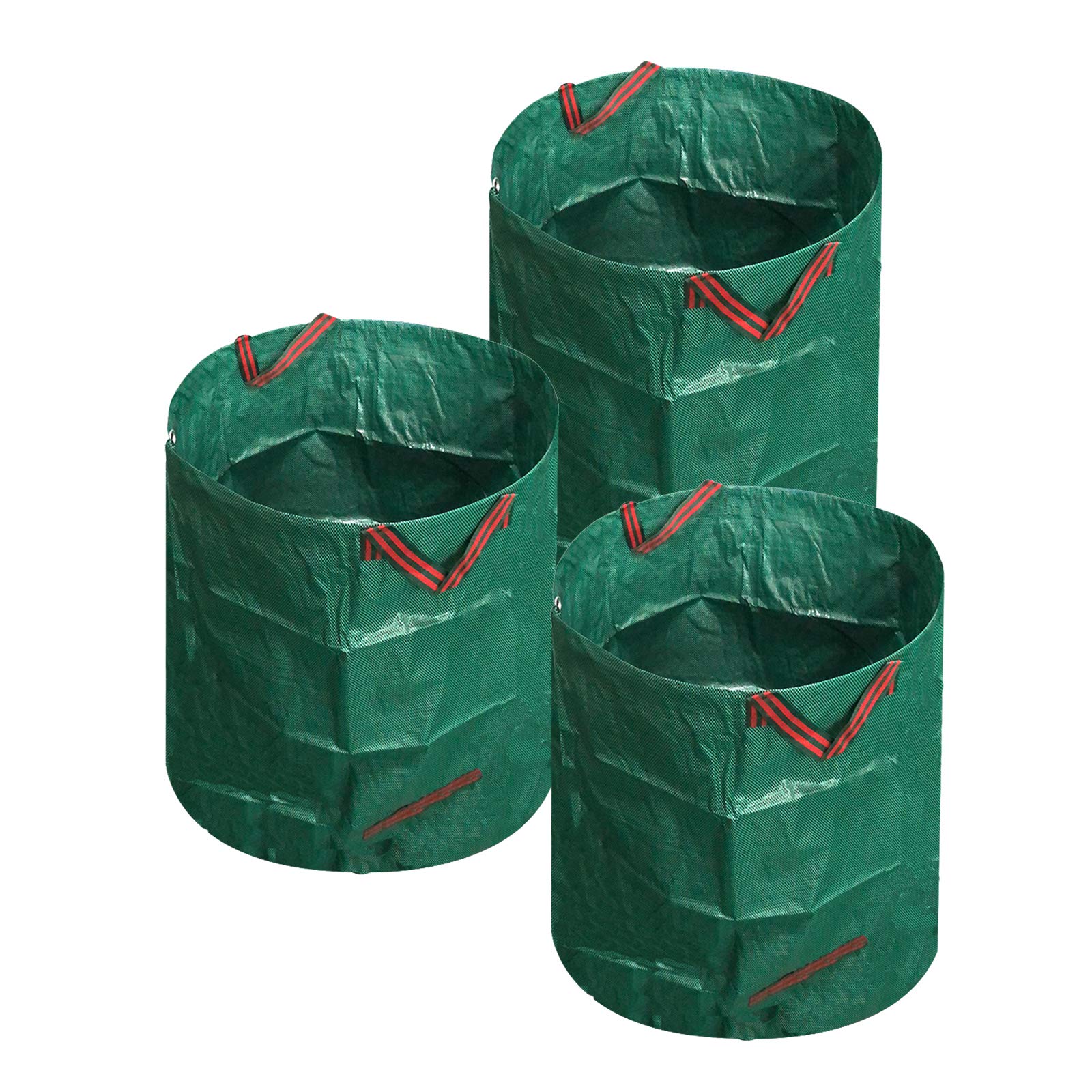3-Pack 80 Gallon Heavy Duty Reusable Leaf Bags for Yard Waste - Large Garden Lawn Trash Bags with 4 Handles (26.4