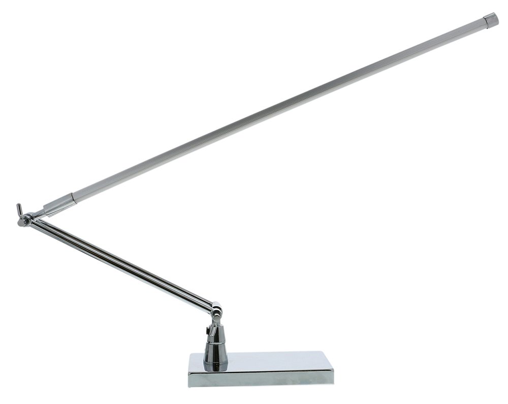 VLED530 7W Natural Daylight LED Bar Lamp - 535 Lumens, Adjustable Boom Arm & Desk Clamp Mount (Satin/Chrome/Silver) - Perfect for Office, Study, Workshop & Crafting Tasks