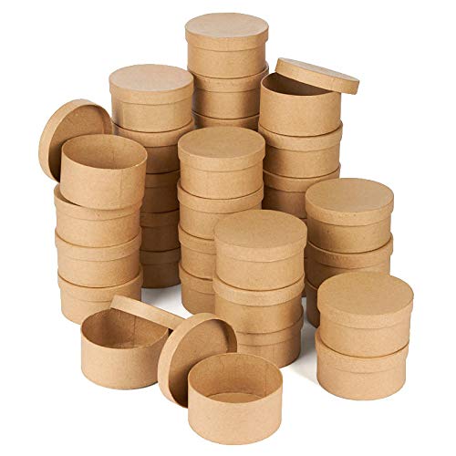 Bulk Small Round Paper Mache Boxes - 36 Pack for Holiday Crafts, Seasonal Decorations & DIY Projects | Perfect for Gift Wrapping, Party Favors, Home Decor and Craft Displays