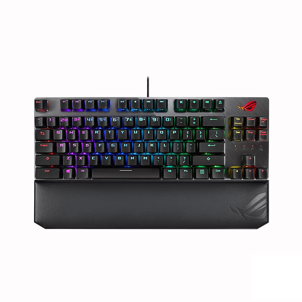 ASUS ROG Strix Scope NX TKL Deluxe 80% RGB Gaming Mechanical Keyboard with ROG NX Red Linear Switches | Aluminum Top-Plate, Detachable USB-C Cable, Media Controls & Stealth Key | Includes Wrist Rest & Macro Support for PC Gaming, Streaming & Office Work