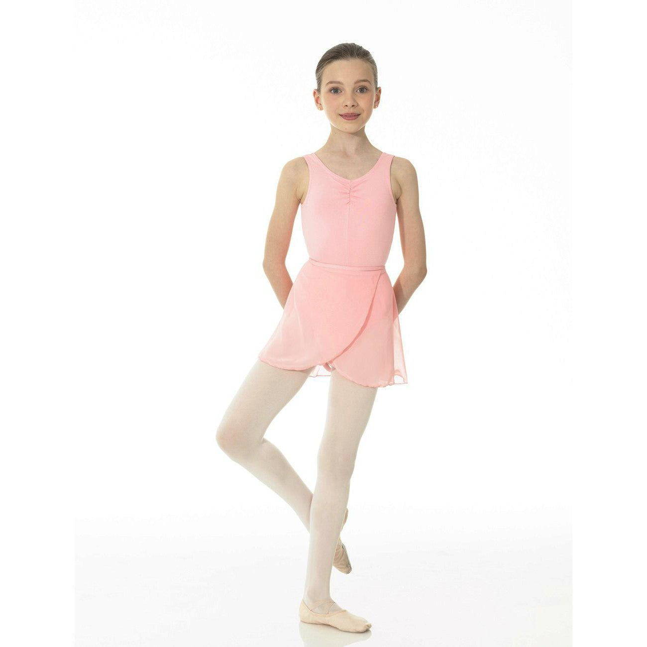 Mondor True Pink Wraparound Skirt for Women - Stretchy High Waist Flared Skirt - Perfect for Dance, Yoga & Casual Wear