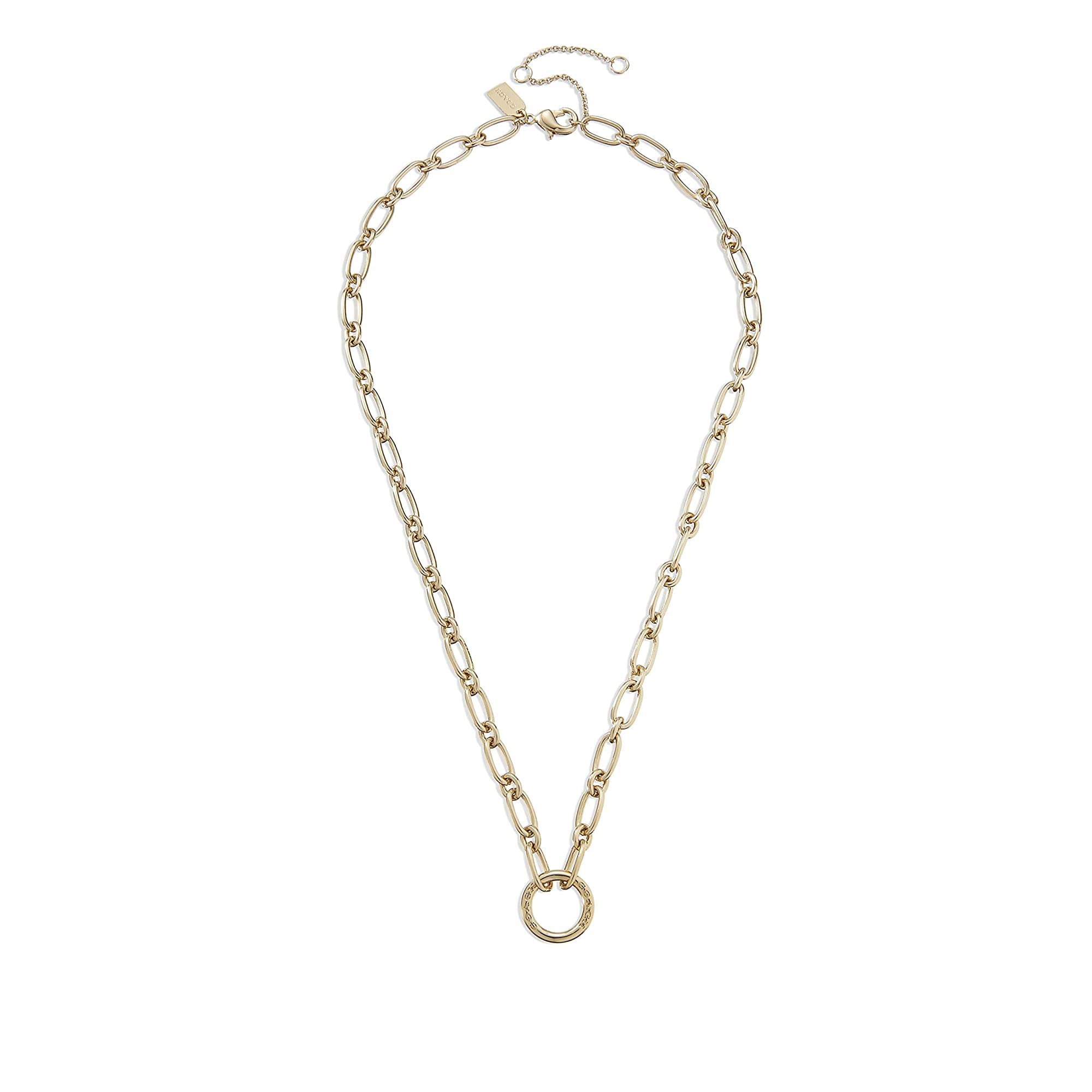 COACH Chain Link Collar Necklace for Women - Stylish Gold-Tone Layering Necklace Jewelry Gift for Her, Perfect for Date Night & Office Wear