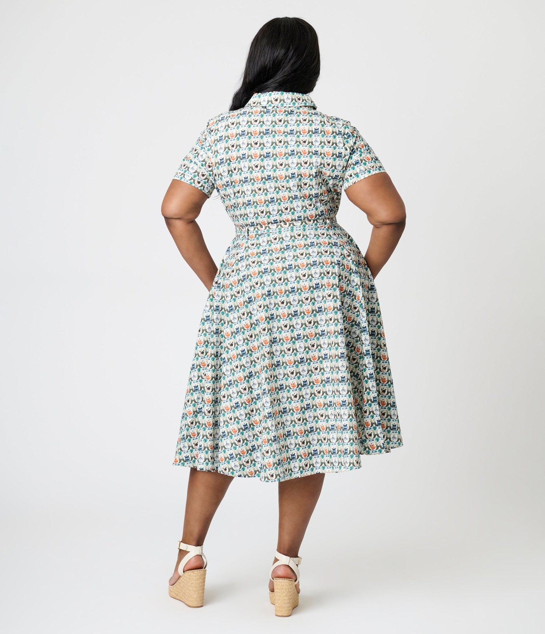 Royal Monk Plus Size Purrrfect Bella Swing Dress - Flowy A-Line Midi Dress for Women, Casual & Party Wear, Perfect for Date Nights, Weddings & Special Occasions