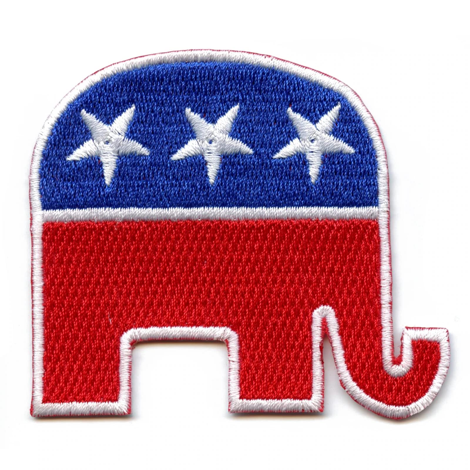 Republican Elephant Embroidered Iron-On Patch - Patriotic Political Apparel Accessory for Hats, Jackets & Bags | GOP Conservative Merchandise