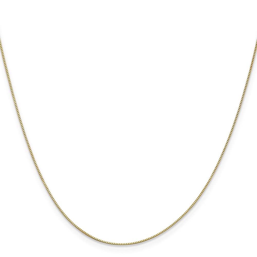 14K Yellow Gold 0.5mm Box Chain Necklace with Spring Ring Clasp - Dainty Fine Jewelry for Women - Perfect for Everyday Wear, Gifts & Special Occasions