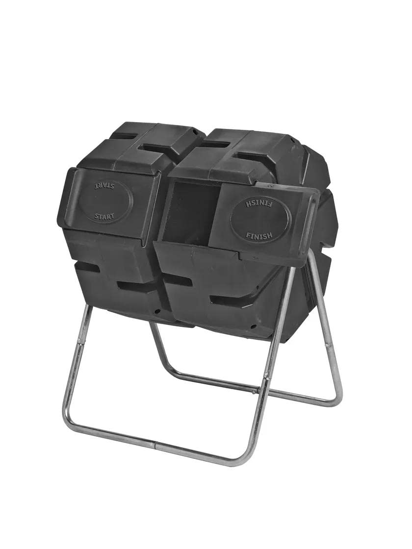 Dual Batch Compost Tumbler - Heavy Duty 100% Recycled Plastic Outdoor Composting Bin | 3 Cubic Ft Capacity for Kitchen Scraps & Yard Waste | Perfect for Organic Gardening & Sustainable Waste Management