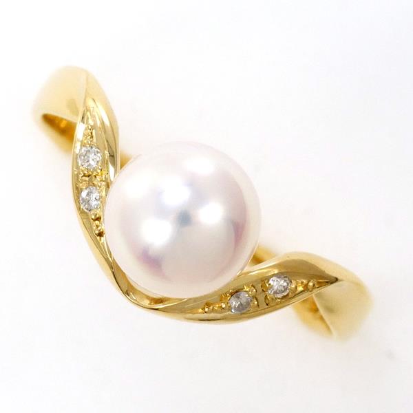 18K Yellow Gold Pearl and Diamond Ring for Women - Elegant Bridal, Engagement, Anniversary Jewelry Gift