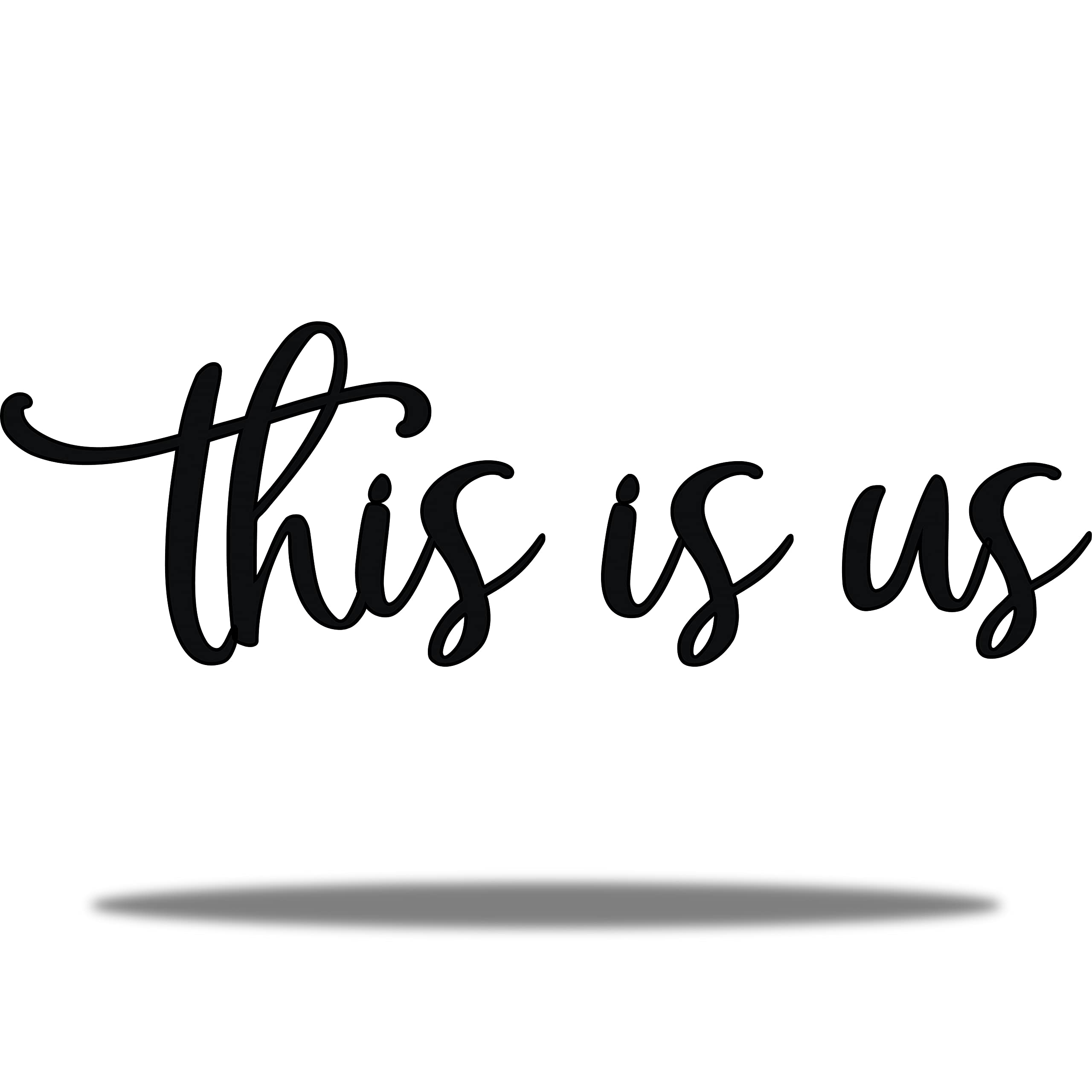 This Is Us Metal Wall Decor - 11”x39” Large Black Home Sign for Living Room & Bedroom | Rustic Room Decor, Housewarming Gift, Family Wall Art