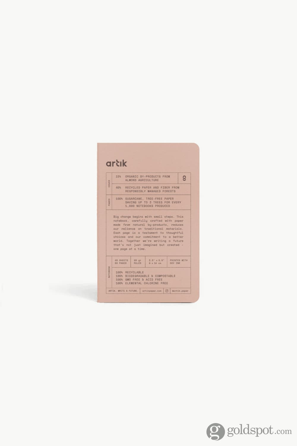 Artik Pack of 3 Almond-Colored Pocket Singer Sewn Notebooks - Perfect for Journaling, Sketching & Note-Taking at School, Office or Travel