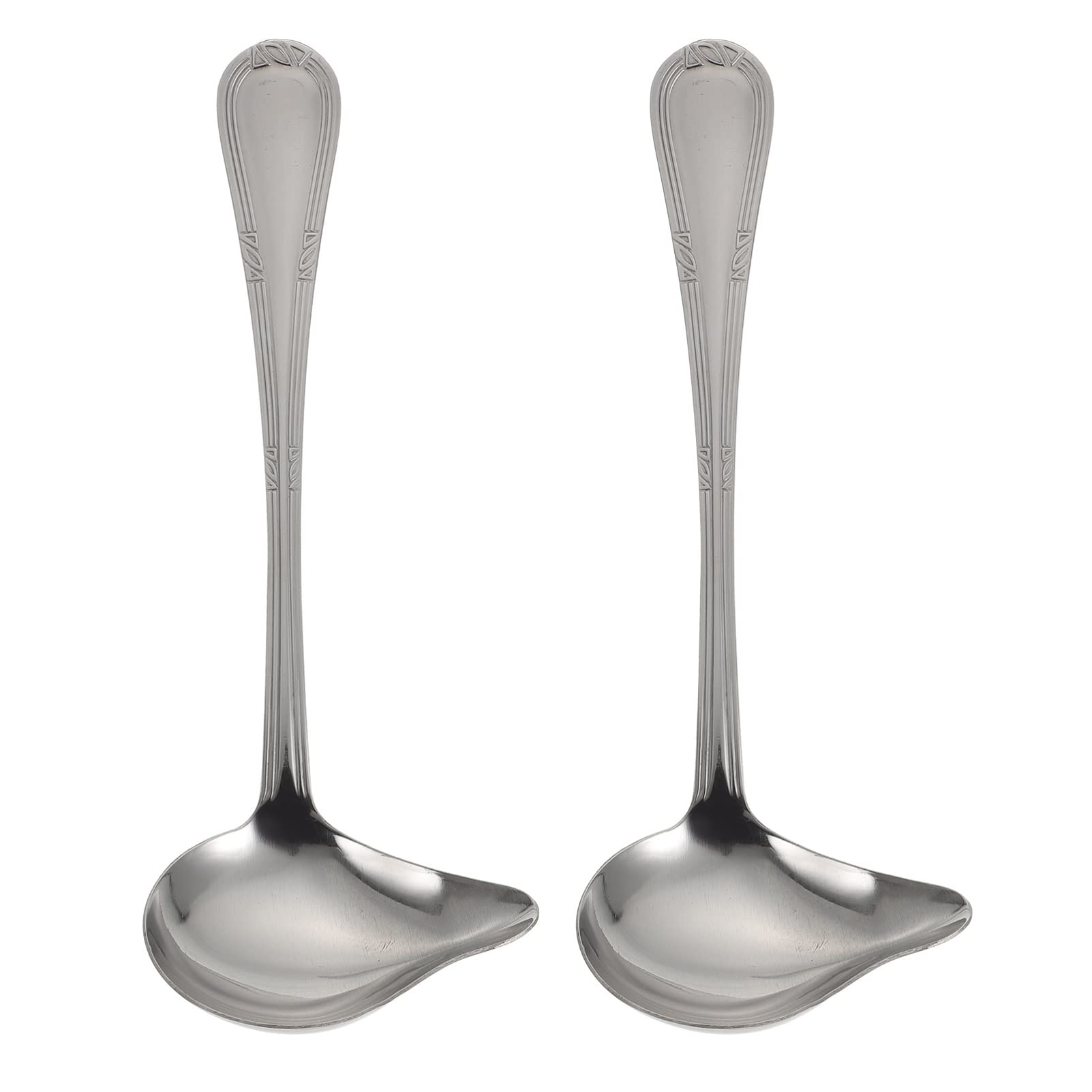 2-Pack Stainless Steel Spoons - Unique Hot Pot & Soup Spoons for Kitchen, Dining & Home Use - Durable & Practical Tableware for Cooking, Serving & Everyday Meals