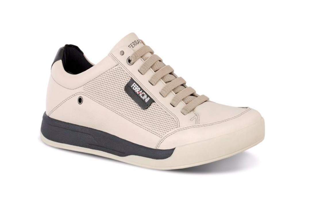 Ferracini Scott Men's Genuine Leather Sneakers 2372D - Comfortable Casual Shoes for Walking, Work & Everyday Wear
