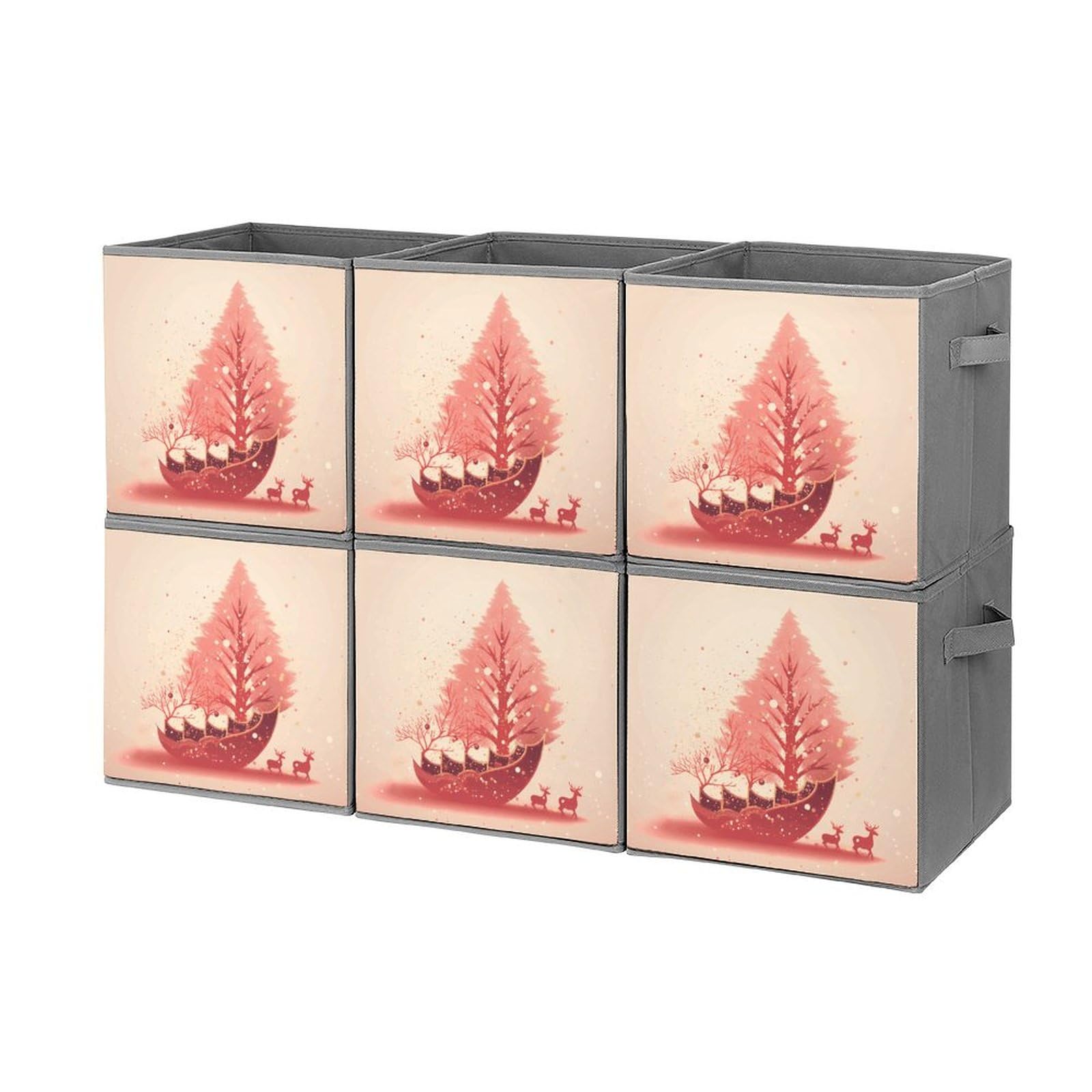 Collapsible Waterproof Storage Cube Bins with Handles - 6-Piece Set for Home, Office, Closet & Bedroom Organization | Perfect for Nativity Scene Toy Storage & Seasonal Decor