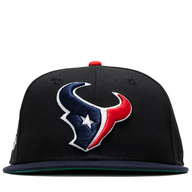 New Era x Politics Houston Texans 59FIFTY Fitted Cap - Black/Navy - Official NFL Licensed Snapback Hat for Men - Perfect for Football Games, Sports Events & Streetwear Fashion