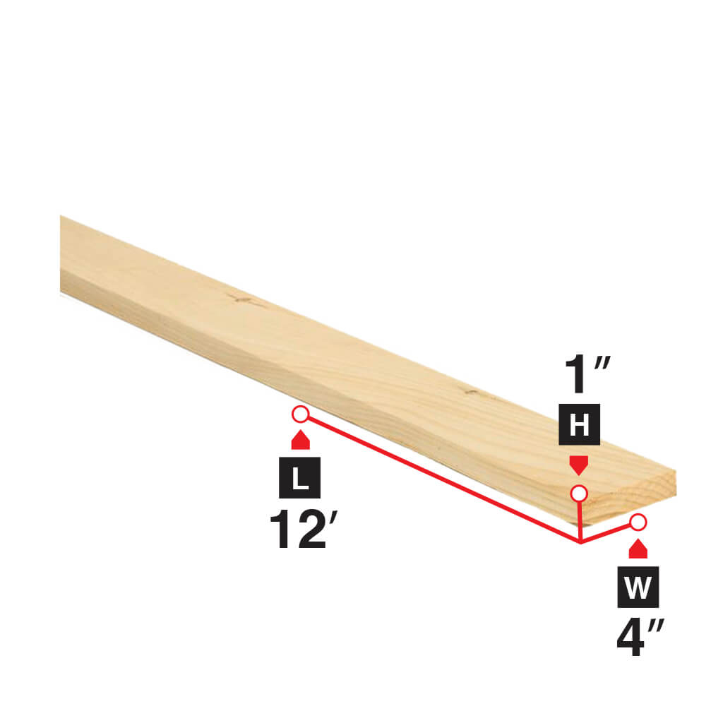1 in. x 4 in. x 12 ft. Premium Spruce Pine Lumber - Perfect for DIY Projects, Home Renovation & Woodworking Crafts