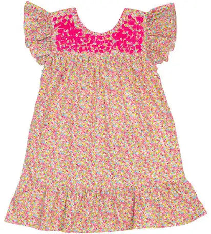 Elegant Pink Floral Fiesta Dress for Women - Summer Party, Beach Vacation & Special Occasion Wear