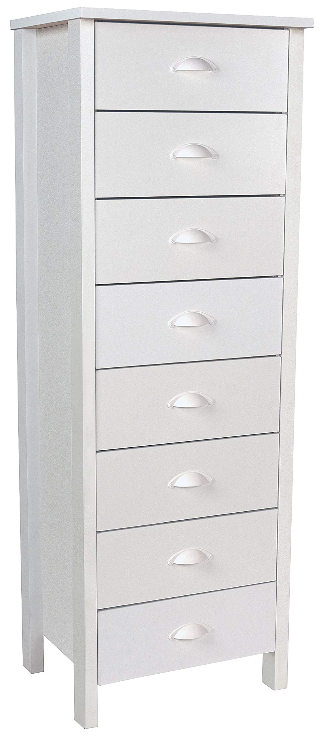 Venture Horizon 8-Drawer Lingerie Dresser White - Perfect for Bedroom Storage & Organization of Bras, Panties & Delicates