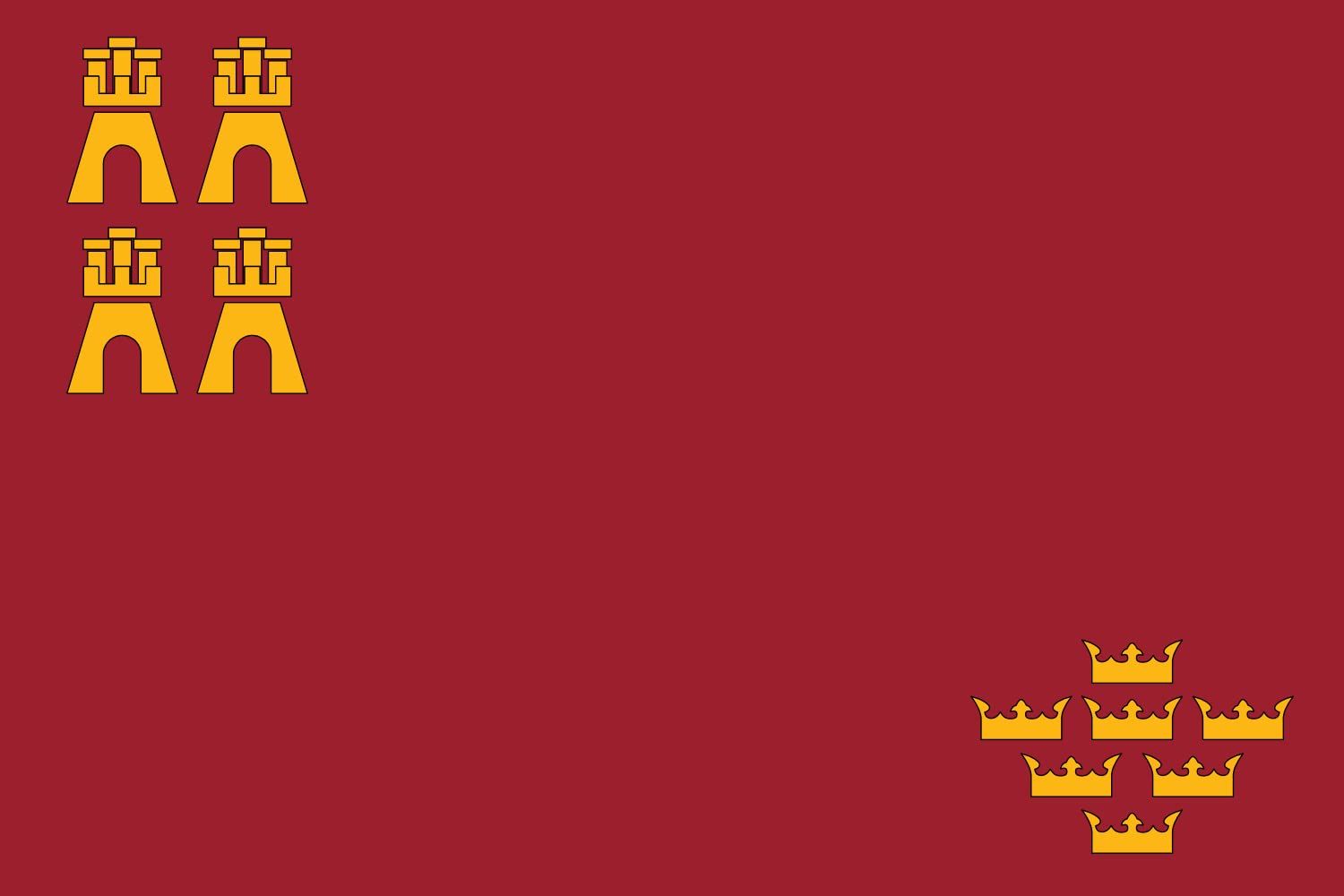 XXXL+ Murcia Region Autonomous Community Landscape Flag | 6.7m² (72sqft) | 200x335cm (6x11ft) | 100% German-Made Durable Outdoor Flag for Parades, Sporting Events & Government Buildings