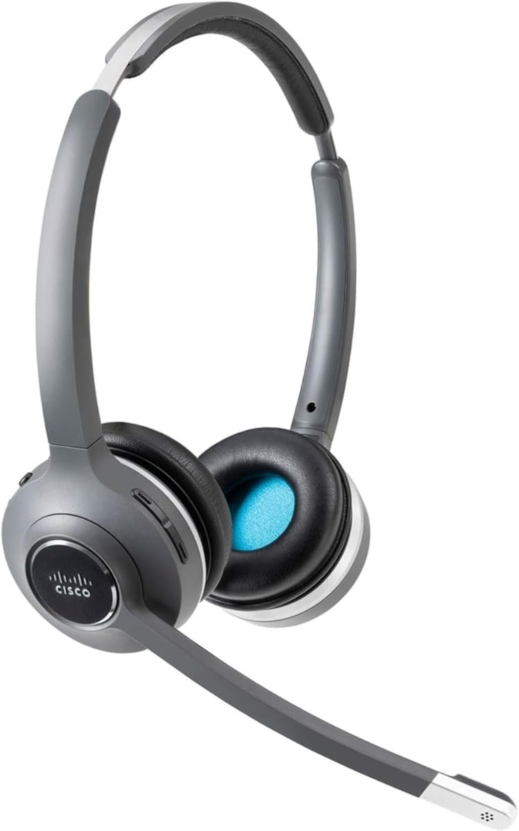 Cisco 561 Wireless Dual On-Ear DECT Headset with Standard Base for US & Canada - Noise Cancelling Office Headphones for Call Centers & Remote Work (Charcoal, 1-Year Warranty)