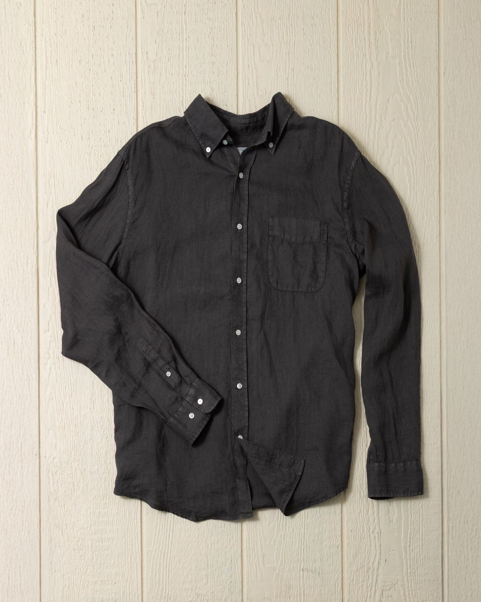 Premium Garment-Dyed Linen Shirt for Men - Graphite Gray | Breathable & Wrinkle-Resistant | Perfect for Summer Casual Wear & Beach Outfits