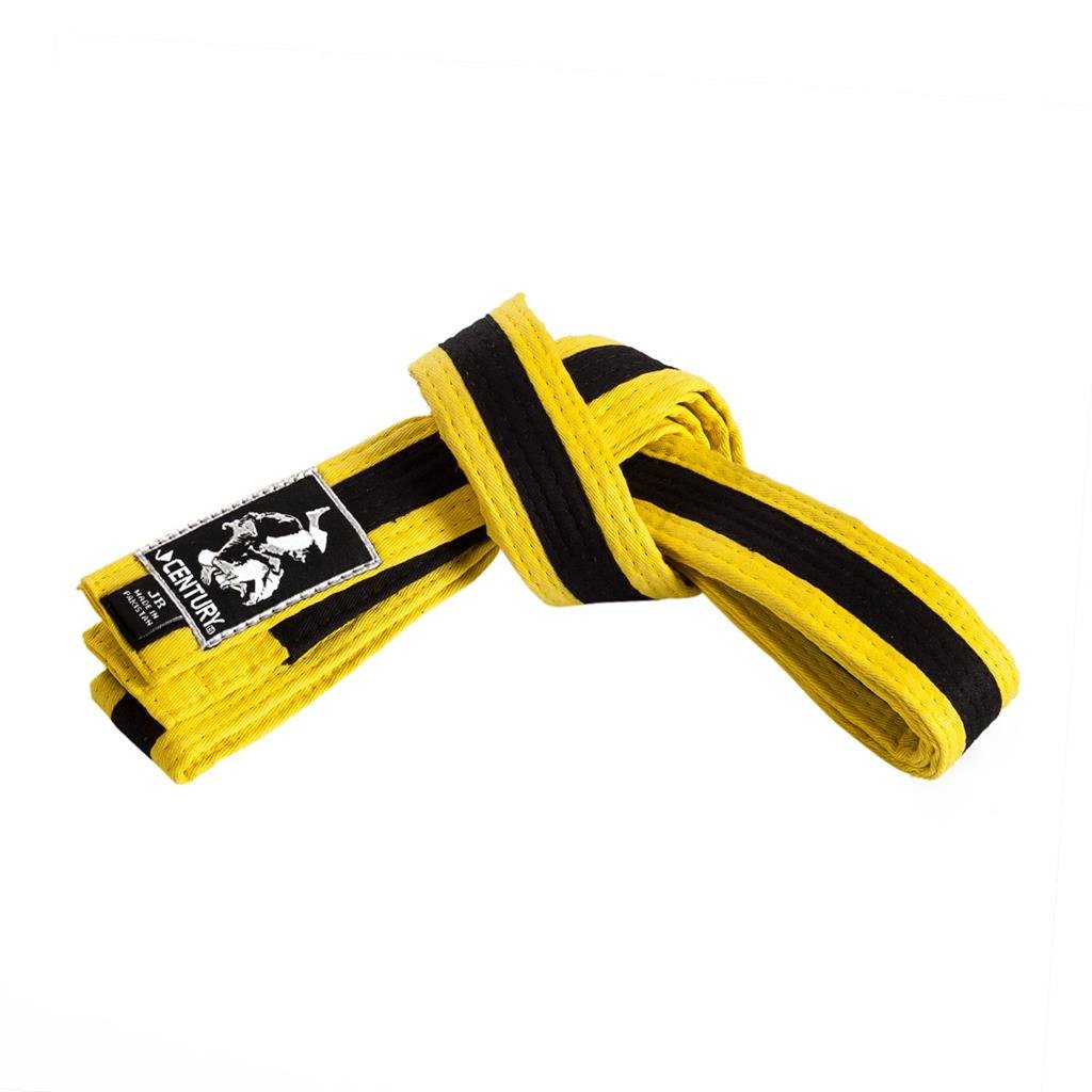 Youth Jiu Jitsu Striped Belt - High Quality Martial Arts Training Belt for Kids & Teens - Perfect for BJJ, Karate, and Taekwondo Practice
