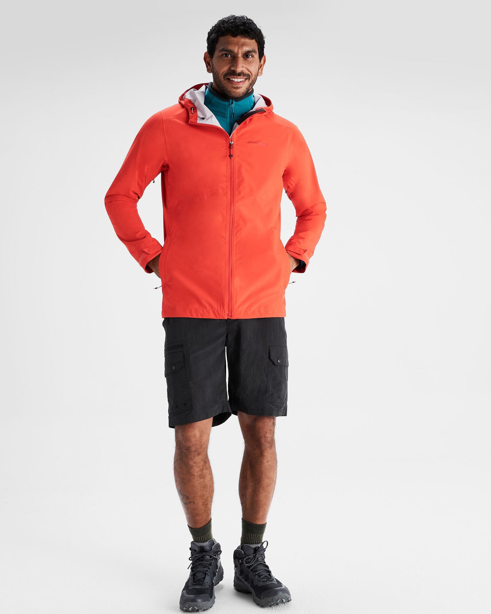 Men's Trailhead Stretch 2.5 Layer Waterproof Rain Jacket - Hut Orange | Lightweight Hiking & Outdoor Raincoat for Camping, Backpacking & Mountain Adventures