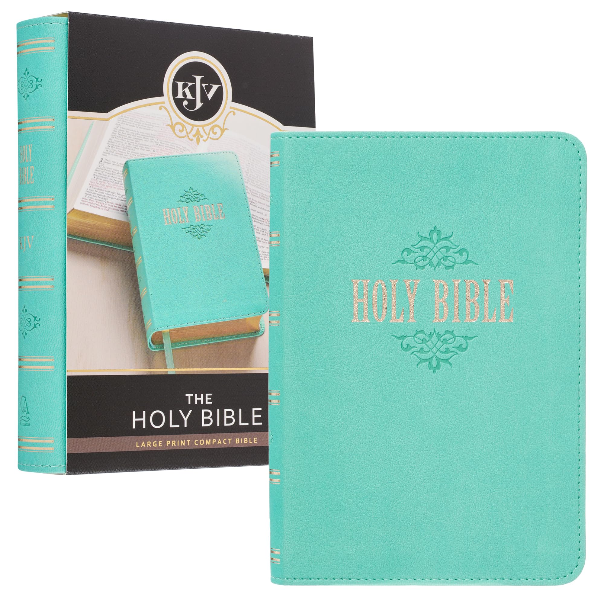 KJV Holy Bible Compact Large Print Faux Leather - Red Letter Edition for Travel & Study