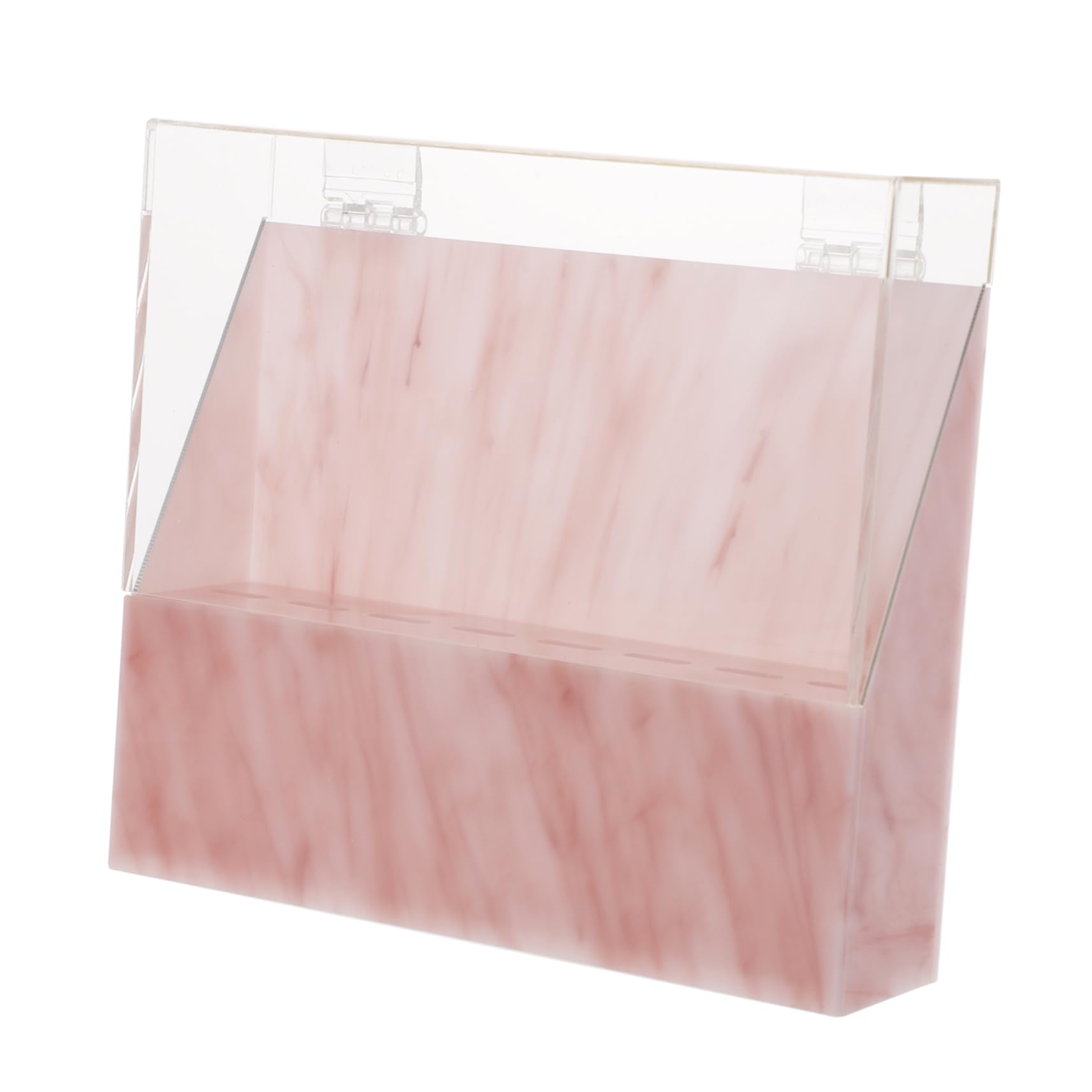Professional Pink Acrylic Tweezers Holder & Eyelash Extension Organizer Box with Lid - Perfect for Lash Artists, Salon Storage, and Makeup Tool Organization