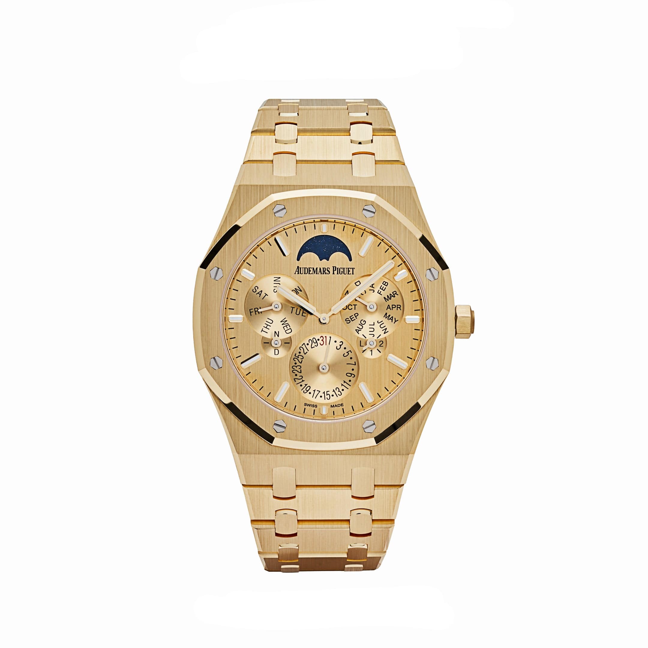 Audemars Piguet Royal Oak 26586BA.OO.1240BA.99 Perpetual Calendar Ultra Thin 18K Yellow Gold Watch with Yellow Gold Dial - Limited Edition 2024 - Luxury Dress Watch for Special Occasions & Collectors