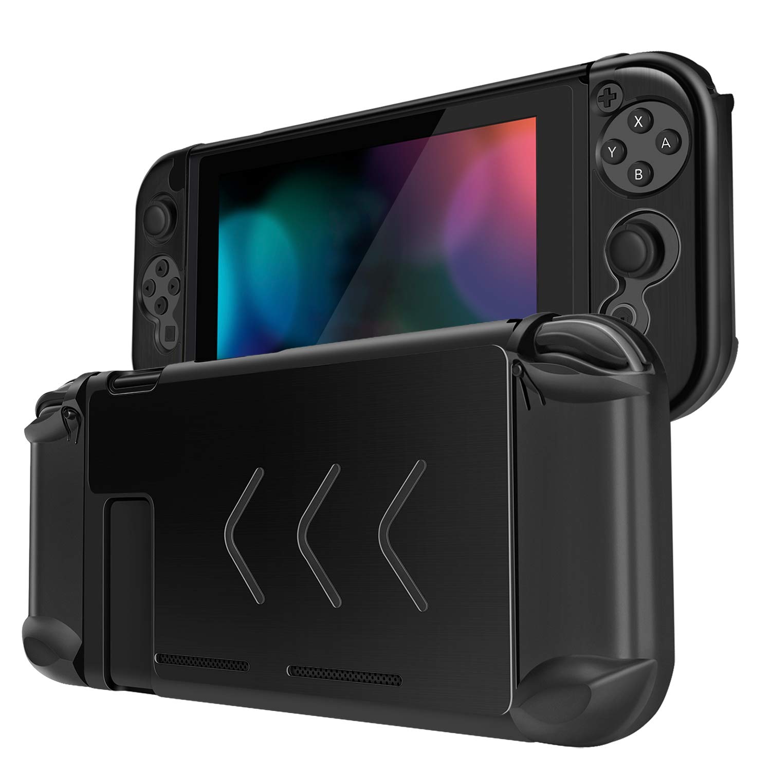 Premium Aluminum Alloy Hard Case for Nintendo Switch Console & Joy-Con Controllers - Shockproof, Anti-Scratch Protective Cover | Travel-Friendly Switch Accessories (Black) | Perfect for Gaming on the Go, Commuting & Travel Protection