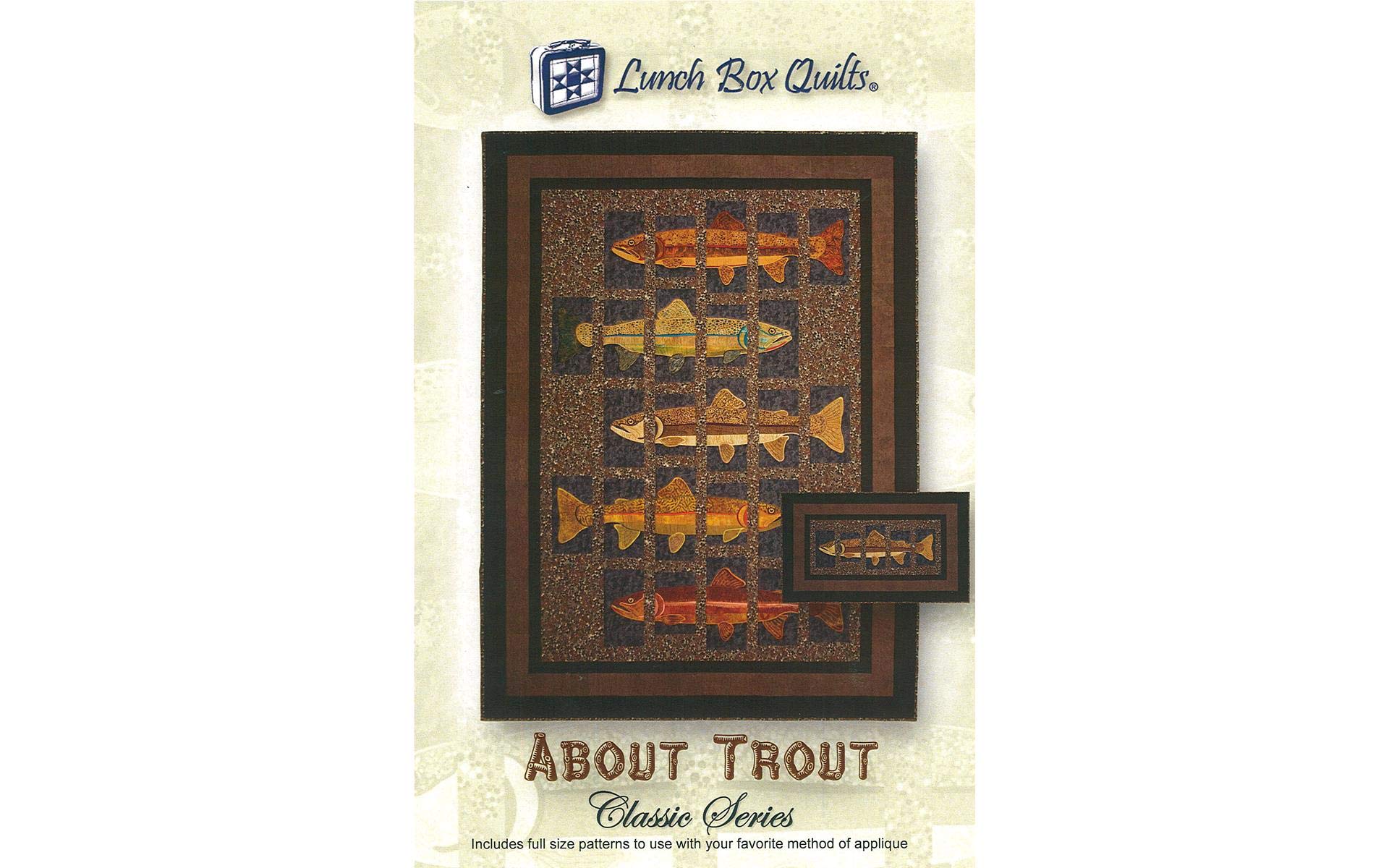 Trout Pattern Lunch Box Quilts - Insulated Food Container for Picnics, Hiking & Outdoor Adventures