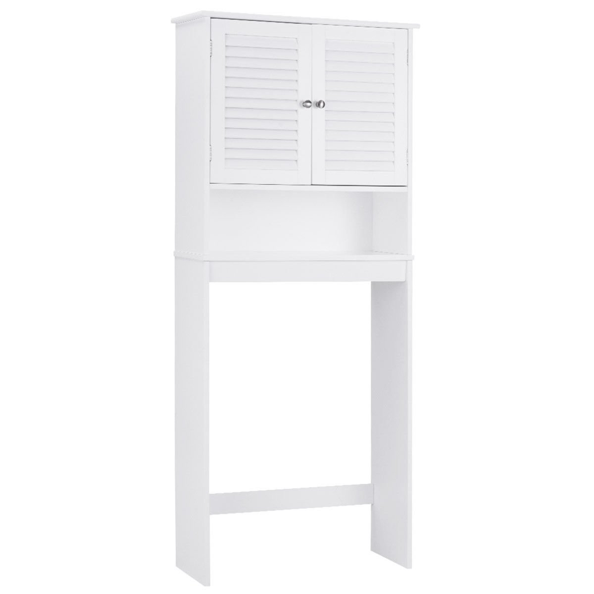 White Over The Toilet Bathroom Storage Cabinet with Shelves - Space Saving Organizer for Towels, Toiletries & Bathroom Essentials | Perfect for Small Bathrooms & Apartment Living