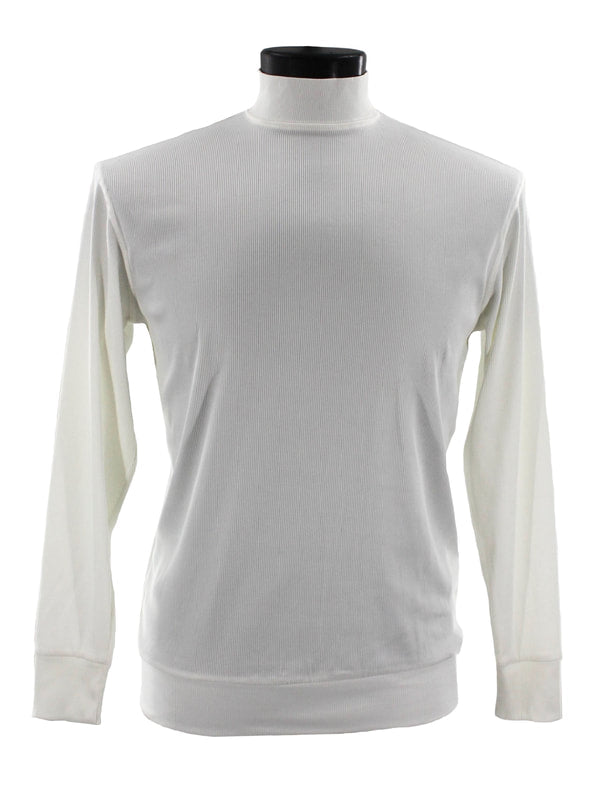 Bassiri Women's Long Sleeve High Neck White T-Shirt 632 - Slim Fit Basic Top for Casual Wear, Work & Layering