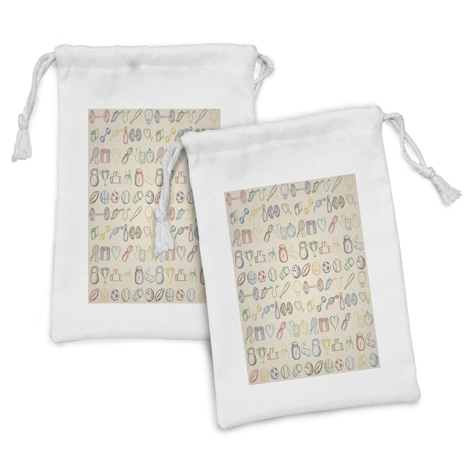 Ambesonne 2-Pack Sports Themed Drawstring Pouches - 9