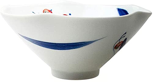 ZPTECH Hand-Painted Ceramic Noodle Bowls - Japanese Style 350ml Tableware Set for Ramen, Soup & Rice (Color:6912001000) - Perfect for Home Dining, Restaurant Use & Gift Giving