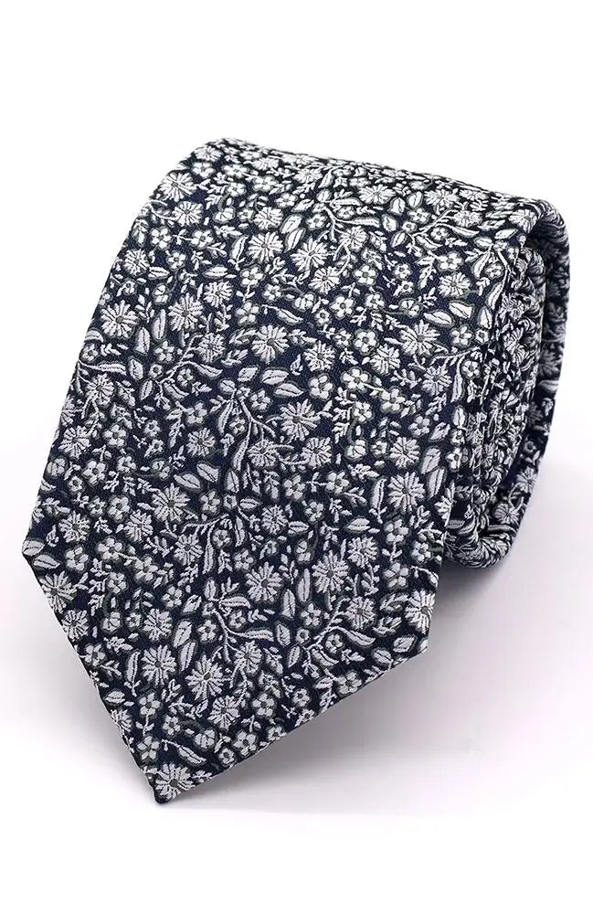 LA Smith Micro Floral Woven Wedding Poly Ties - Elegant Boutonniere for Groomsmen, Bridal Party & Formal Events - Perfect for Weddings, Proms and Special Occasions
