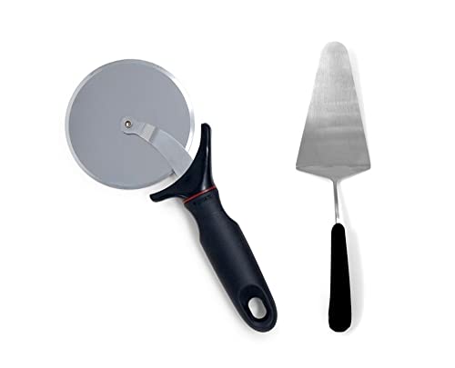 Norpro Grip-EZ Pizza Wheel & Deluxe Server Set - Stainless Steel Pizza Cutter & Cake Slicer for Perfect Slices at Home or Parties