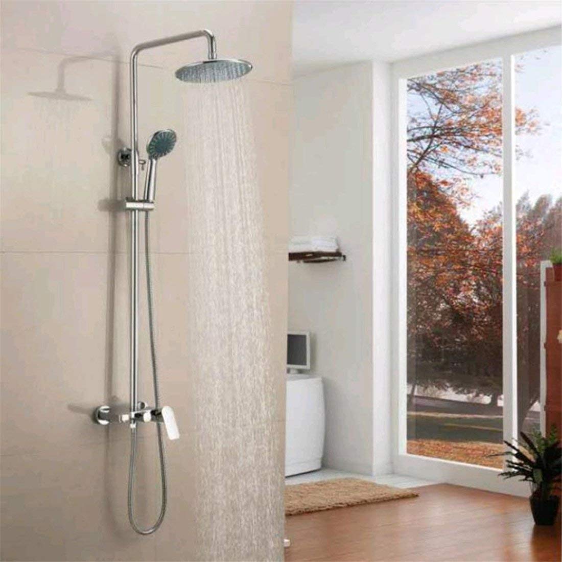 KXA High Pressure In-Wall Booster Shower Head Set - 3 Piece Luxury Shower System with Copper Body & Vacuum Plated Finish - Perfect for Spa-Like Bathroom Experience & Water Saving