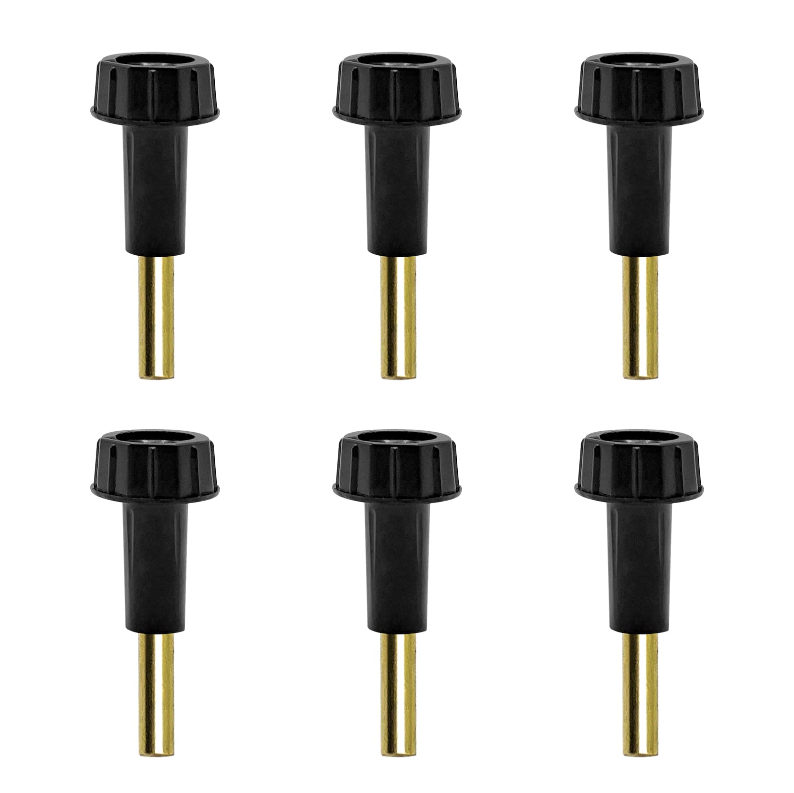 ECUDIS 6-Pack Black On/Off Replacement Light Switch Knobs with 1/2